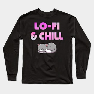 Lo-fi And Chill Cat Long Sleeve T-Shirt